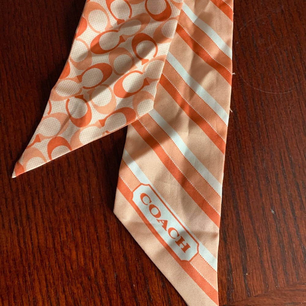 COACH 100% Silk Vintage Skinny Scarf